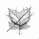 fine line leaf background with heavier emo ontop tattoo design idea