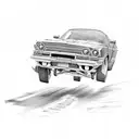 car drift tattoo design idea