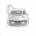 car drift tattoo design idea