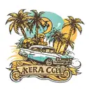 626 area code with 63 impala and palm trees tattoo design idea