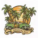 626 area code with 63 impala and palm trees tattoo design idea