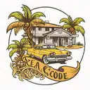 626 area code with 63 impala and palm trees tattoo design idea