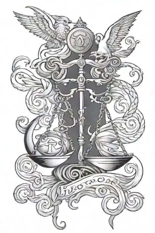 libra and Pisces  tattoo design idea