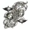 libra and Pisces  tattoo design idea