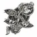 libra and Pisces  tattoo design idea