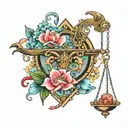 libra and pisces tattoo design idea