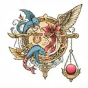 libra and pisces tattoo design idea