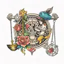 libra and pisces tattoo design idea