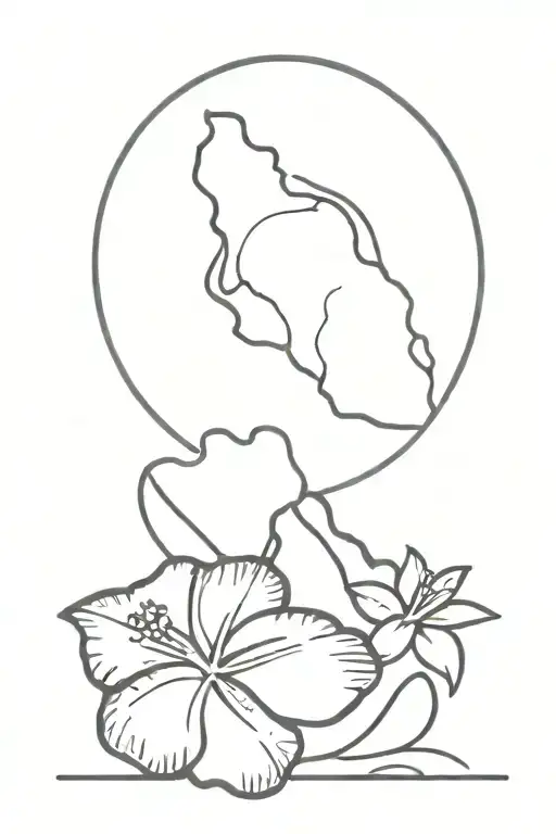 hawaii and tennessee symbol tattoo design idea