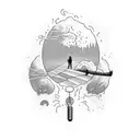 From Austin by Zach Bryan with the lyrics I'd drown so you could float tattoo design idea