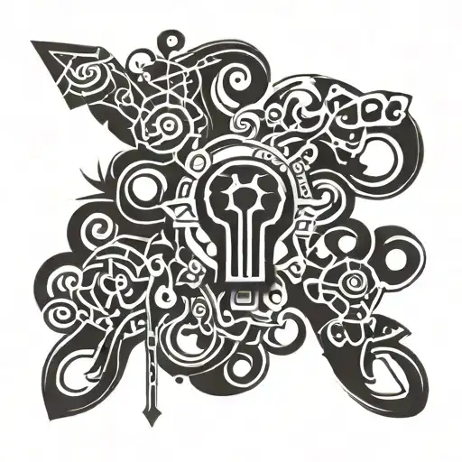 TC14 lock and key tattoo design idea