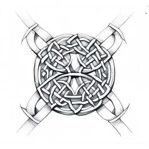 celtic knot with the letter K tattoo design idea