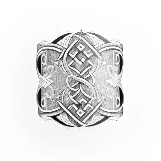 Greek meander and olive branch armband tattoo design idea