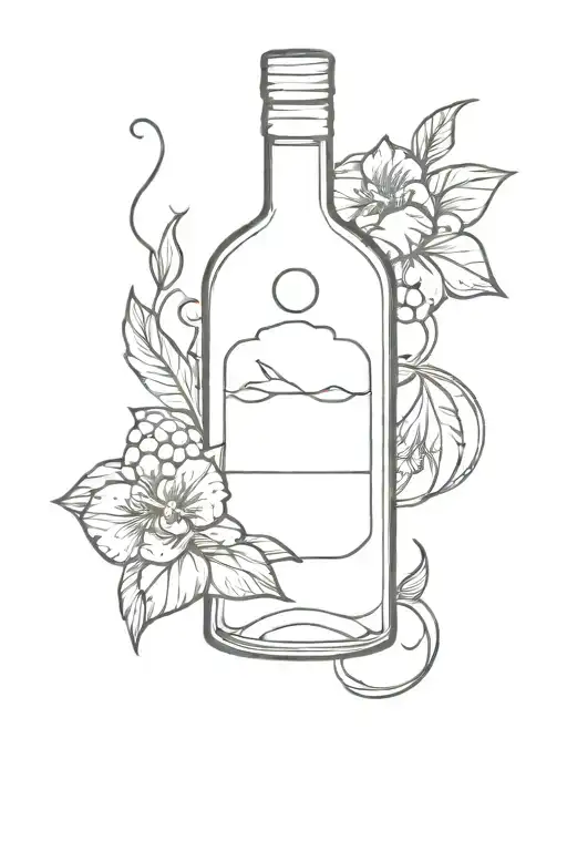 rum bottle outline tattoo tattoo design idea