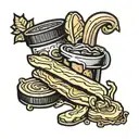 peanut butter jelly banana on the Reese's buddy smoking weed tattoo design idea