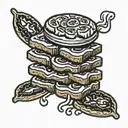 peanut butter jelly banana on the Reese's buddy smoking weed tattoo design idea