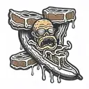 peanut butter jelly banana on the Reese's buddy smoking weed tattoo design idea