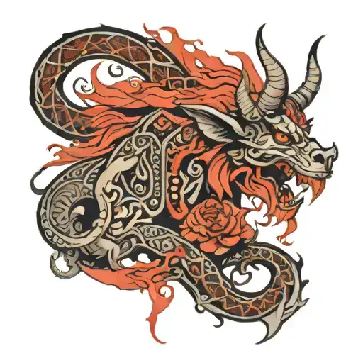 ashura demon tattoo design idea