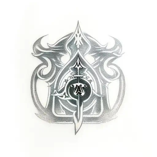 Ace of Spades with laughing coffin logo from sword art online anime tattoo design idea