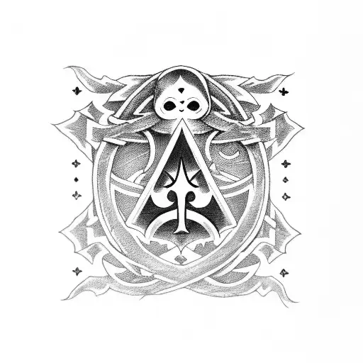 Ace of Spades with laughing coffin logo from sword art online anime tattoo design idea