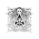 Ace of Spades with laughing coffin logo from sword art online anime tattoo design idea