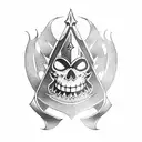 Ace of Spades with laughing coffin logo from sword art online anime tattoo design idea