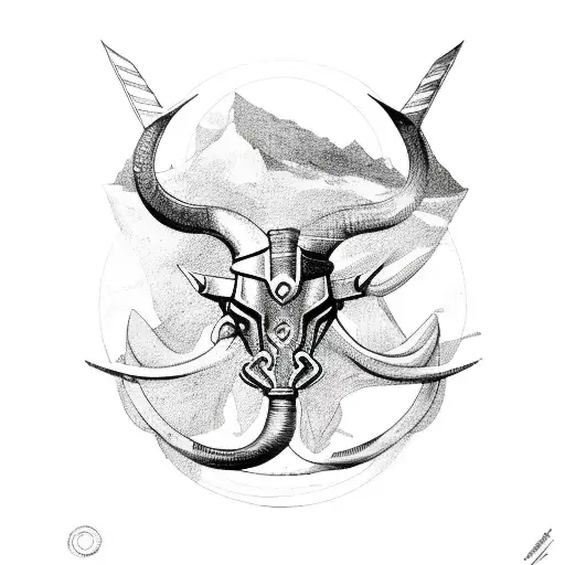 sagittarius kill taurus tattoo design idea