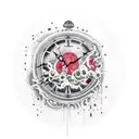 melted clock   tattoo design idea