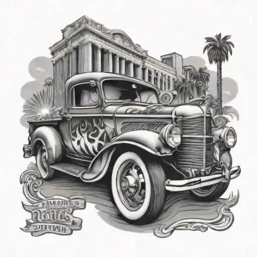 Los Angeles and Lowriders tattoo design idea