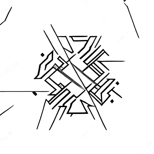 roman numerals 1 2 3 4 with geometric lines. tattoo design idea