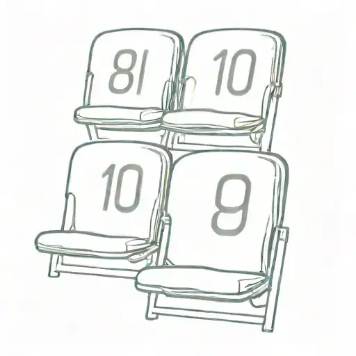 Three football stadium seats with the numbers 8,9 and 10 on it tattoo design idea