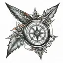 travelers compass tattoo design idea