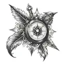 travelers compass tattoo design idea