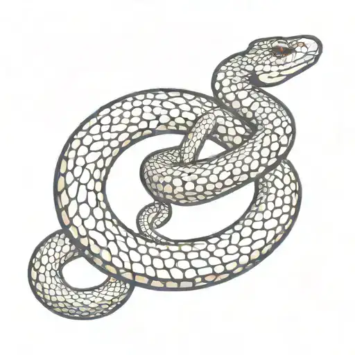 Snake eating tail in a circle shape, moon inside the circle  tattoo design idea