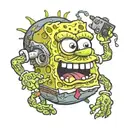 gangster zombie SpongeBob tattoo design idea