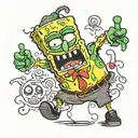 gangster zombie SpongeBob tattoo design idea