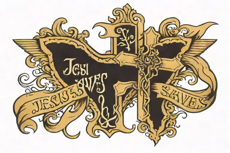 Jesus Saves Cross tattoo tattoo design idea