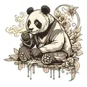Panda smoking tattoo design idea