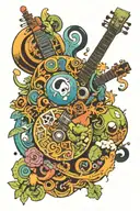 Surreal Hippie themed tattoo tattoo design idea
