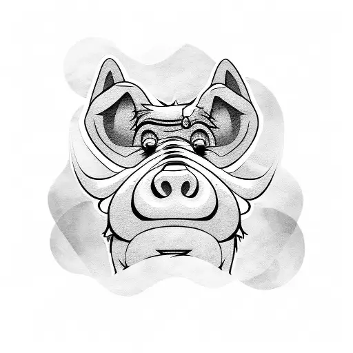 Alf that waving with one hand  tattoo design idea