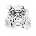 Alf that waving with one hand  tattoo design idea