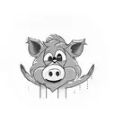 Alf that waving with one hand  tattoo design idea