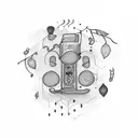 music lover tattoo design idea