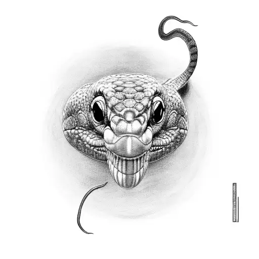 triqueta dentro de circulo de serpiente auto deborando tattoo design idea