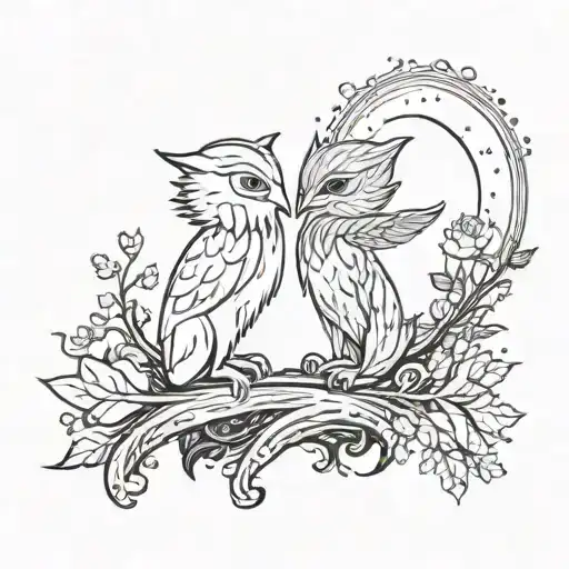 two opposites symbolizing night and dreaminess tattoo design idea