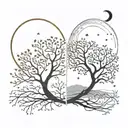 two opposites symbolizing night and dreaminess tattoo design idea