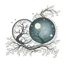 two opposites symbolizing night and dreaminess tattoo design idea