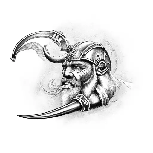 Viking sleeve arm tattoo design idea