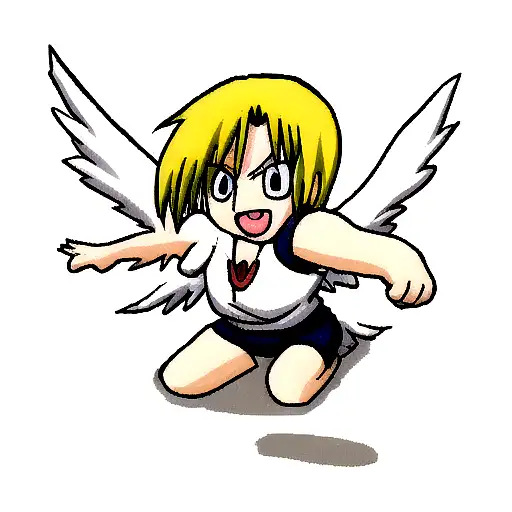 angel fighting demon tattoo design idea