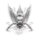 angel fighting demon tattoo design idea